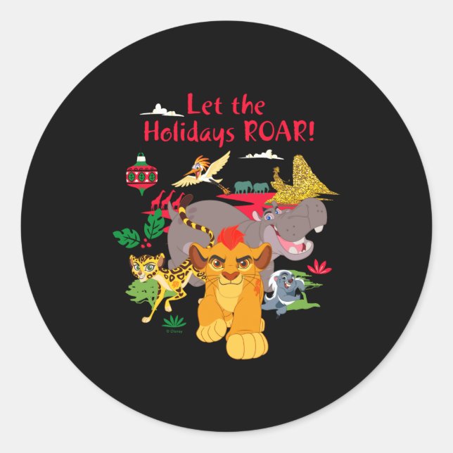 Adesivo Redondo Lion Guard Let The Holidays Roar  (Frente)