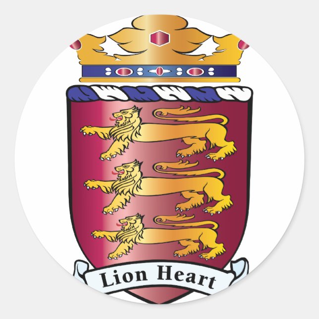 Adesivo Redondo Lion Heart Crest (Frente)