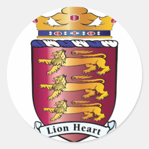 Adesivo Redondo Lion Heart Crest