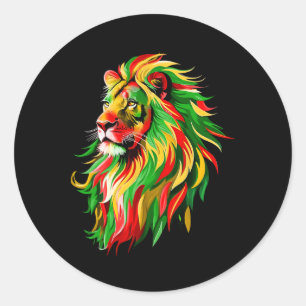 Adesivo Redondo Lion Juneteenésimo Ancestrais Melanin King Black M