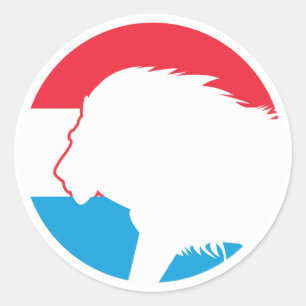 Adesivo Redondo Lion Luxembourguês Bandeira Nacional Animal