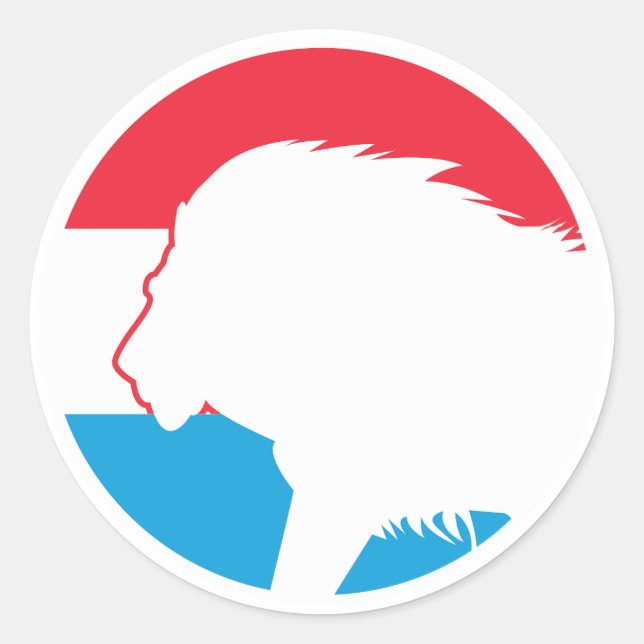 Adesivo Redondo Lion Luxembourguês Bandeira Nacional Animal (Frente)