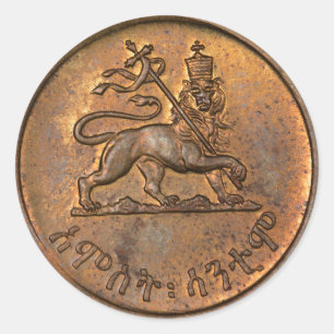 Adesivo Redondo Lion of Judah - Haile Selassie Rastafari bordador