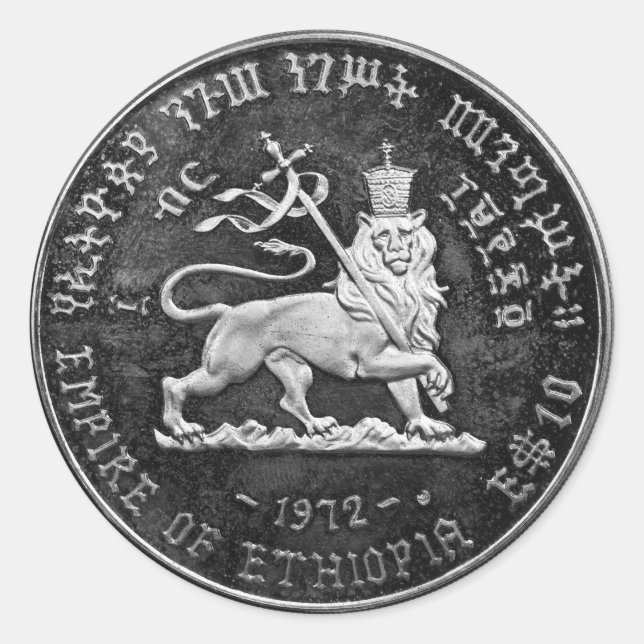 Adesivo Redondo Lion of Judah Jah Rastafari Rasta Roots Sticker  (Frente)