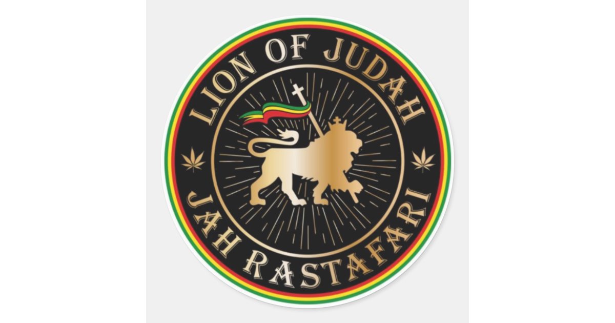 Adesivo Redondo Lion of Judah - Jah Rastafari - Sticker Aufkleber ...