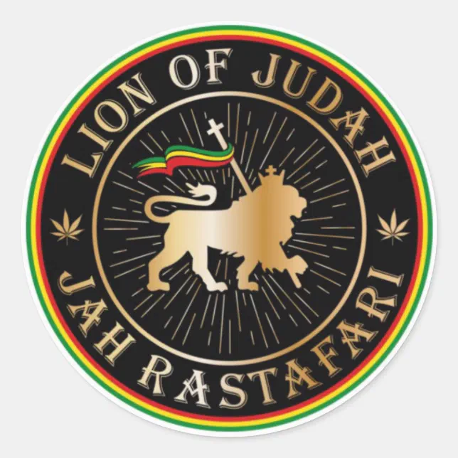 Adesivo Redondo Lion of Judah - Jah Rastafari - Sticker Aufkleber ...
