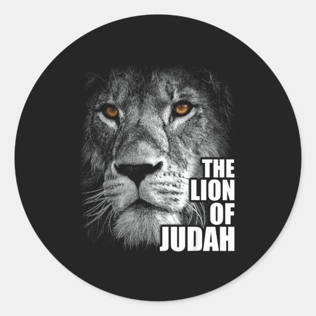 Adesivo Redondo Lion Of Judah Jesus Christian Faith Over Fear  (Frente)