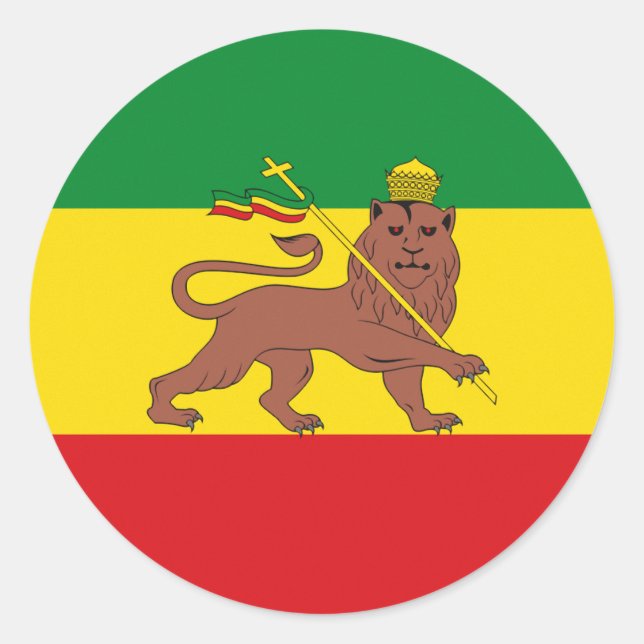 Adesivo Redondo Lion of Judah Rasta Livity Roots Sticker (Frente)