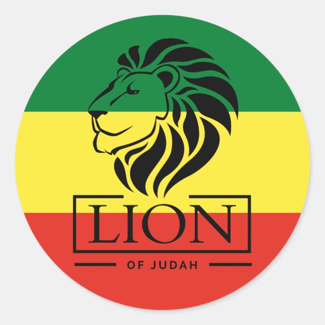 Adesivo Redondo Lion of Judah - Rastafara Jah Rastafari bordador - (Frente)