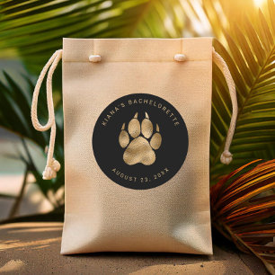 Adesivo Redondo Lion Pawprint Bachelorette Black ID1148