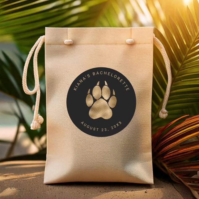 Adesivo Redondo Lion Pawprint Bachelorette Black ID1148 (Criador carregado)