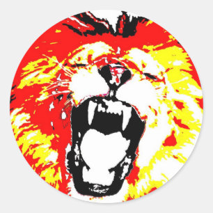 Adesivo Redondo Lion Roaring