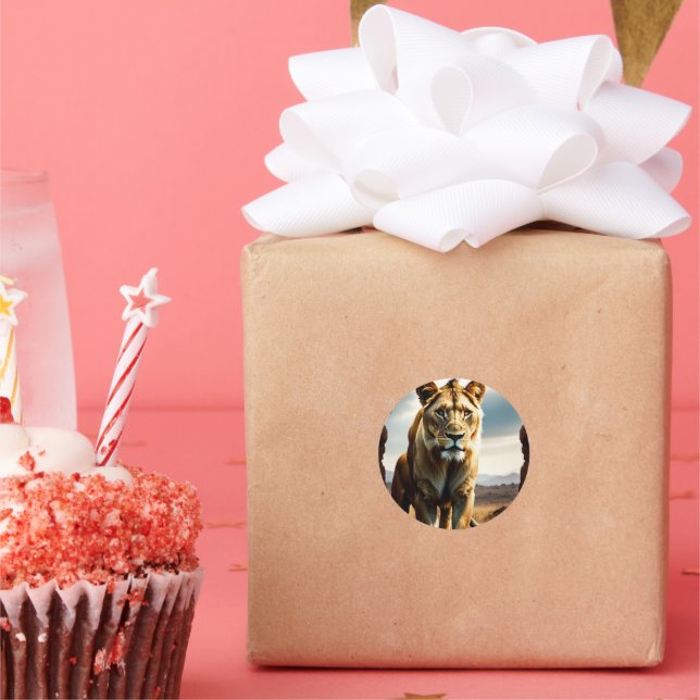 Adesivo Redondo Lioness Stop 2 (Festa)