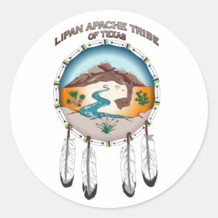 Adesivo Redondo Lipan Apache Tribe do Texas Paper Sticker