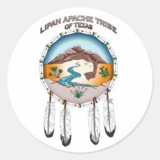Adesivo Redondo Lipan Apache Tribe do Texas Paper Sticker
