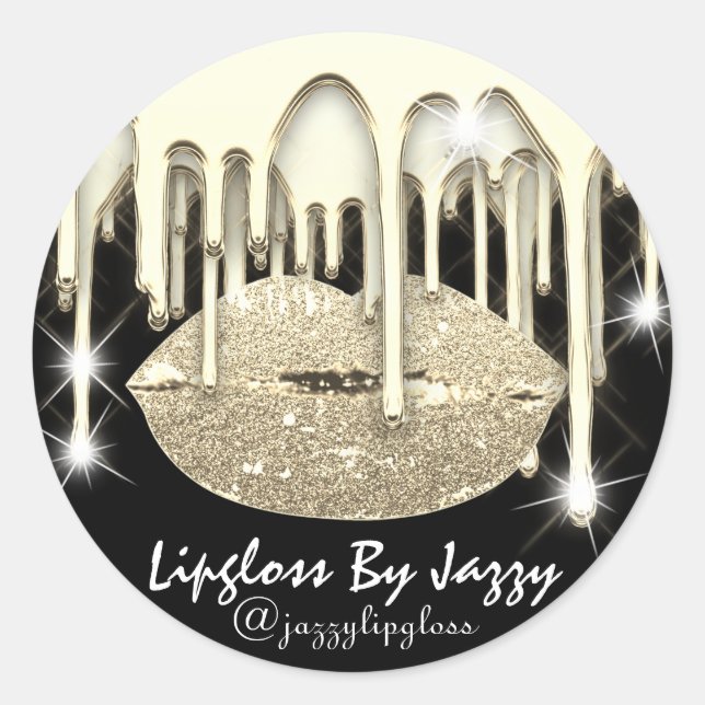 Adesivo Redondo Lipgloss Makeup Dourado Drives Packaging Vp (Frente)