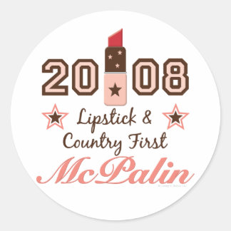 Adesivo Redondo Lipstick Country First 2008 McPalin Sticker