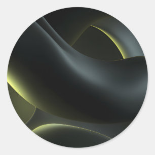 Adesivo Redondo Liquid Chrome Abstract: Dark Iridescence