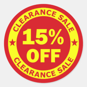 Adesivo Redondo Liquidação total 15 por cento fora