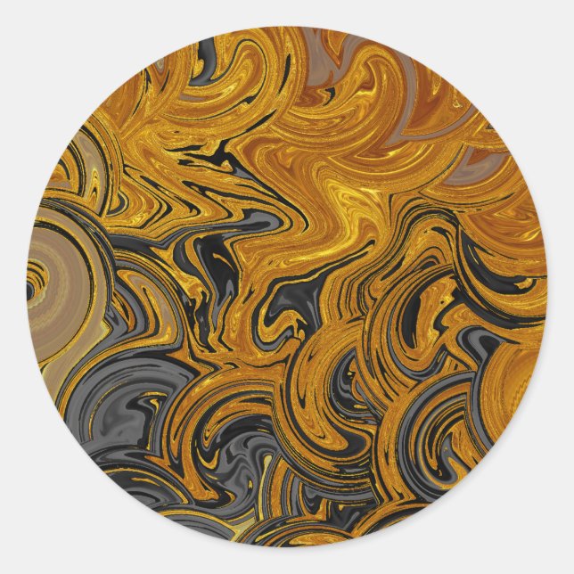 Adesivo Redondo Líquido Dourado (Frente)