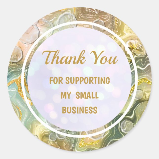 Adesivo Redondo Líquido Elegante Moderno Brilhante Muito Obrigado (Frente)