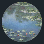 Adesivo Redondo Lírios de Claude Monet, Flores Vintage<br><div class="desc">Lírios d'água (1906) de Claude Monet é uma pintura floral de paisagismo de arte vintage. É uma das muitas variações das pinturas de lírio-d'água que Monet pintou em seu jardim floral em Giverny, França. Flores aquílicas em um lago de primavera. Sobre o artista: Claude Monet (1840-1926) foi o fundador do...</div>
