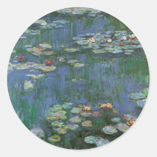 Adesivo Redondo Lírios de Claude Monet, Flores Vintage