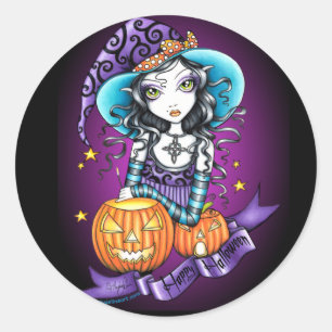 Adesivo Redondo "Lisa" Halloween Pumpkin Witness Stickers