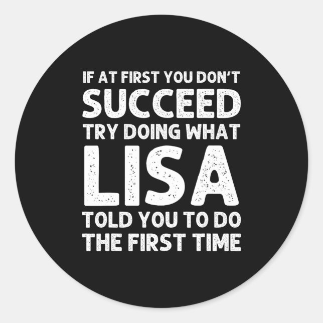 Adesivo Redondo Lisa Name D Birthday Funny Christmas Jo  (Frente)