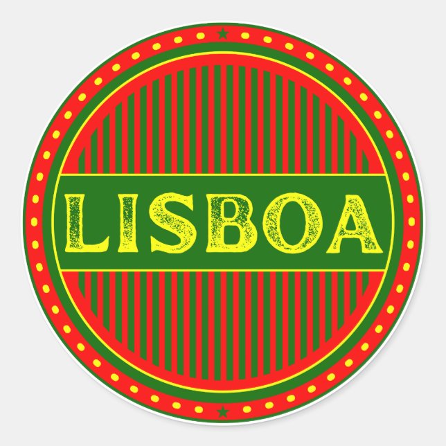 Adesivo Redondo Lisbon City Pride Emblem – Portuguese Identity (Frente)
