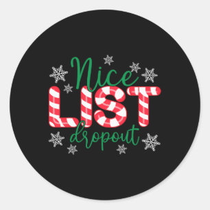 Adesivo Redondo Lista de Bons Picos de Natal Correspondendo Coupl