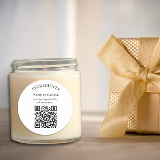 Adesivo Redondo Lista de Ingredientes Moderna Código QR Produto Em