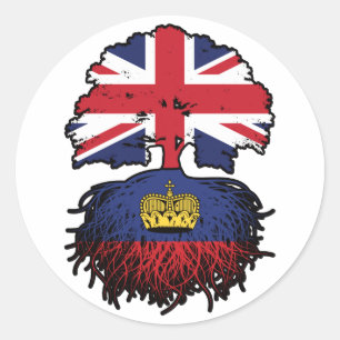 Adesivo Redondo Listenstaine Liechtenstein Reino Unido