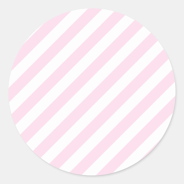 Adesivo Redondo Listras brancas e Rosas claro. (Frente)