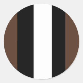 Adesivo Redondo Listras castanhas, pretas e brancas