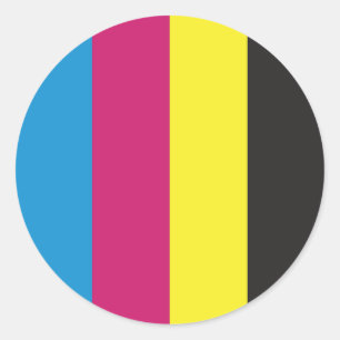 Adesivo Redondo listras cmyk padrão de fundo gráfico cor ciano