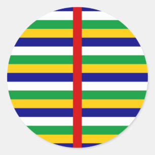 Adesivo Redondo listras da bandeira da República Centro-Africana