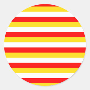 Adesivo Redondo listras da bandeira de Guernsey