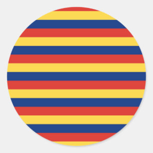 Adesivo Redondo listras da bandeira de Liechtenstein
