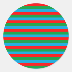 Adesivo Redondo listras da bandeira do Azerbaijão