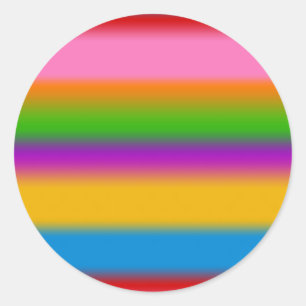 Adesivo Redondo Listras de Gradiente de Arco-íris Multicolorido Vi