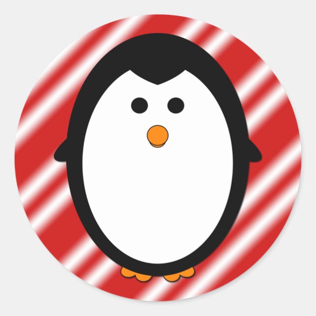 Adesivo Redondo Listras de pinguim (Frente)