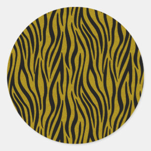 Adesivo Redondo Listras de Zebra em Safari Preto e Marrom