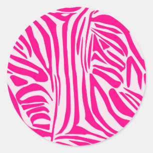 Adesivo Redondo Listras de zebra rosa