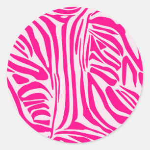 Adesivo Redondo Listras de zebra rosa