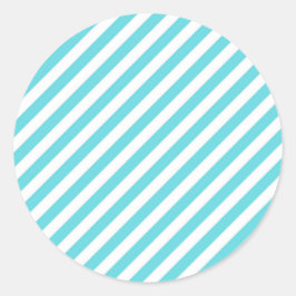 Adesivo Redondo Listras diagonais clássicas em azul e branco