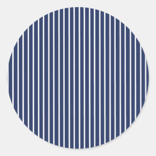 Adesivo Redondo Listras Elegantes Branco - Azul Marinho