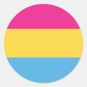 Adesivo Redondo Listras Pansexual do design   da bandeira do