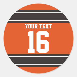 Adesivo Redondo Listras personalizadas do esporte da laranja e do