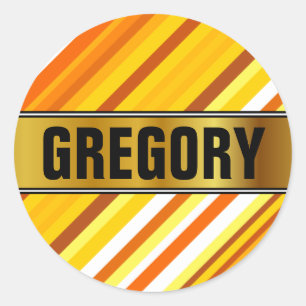 Adesivo Redondo Listras Por do sol-Inspiradas do amarelo, as